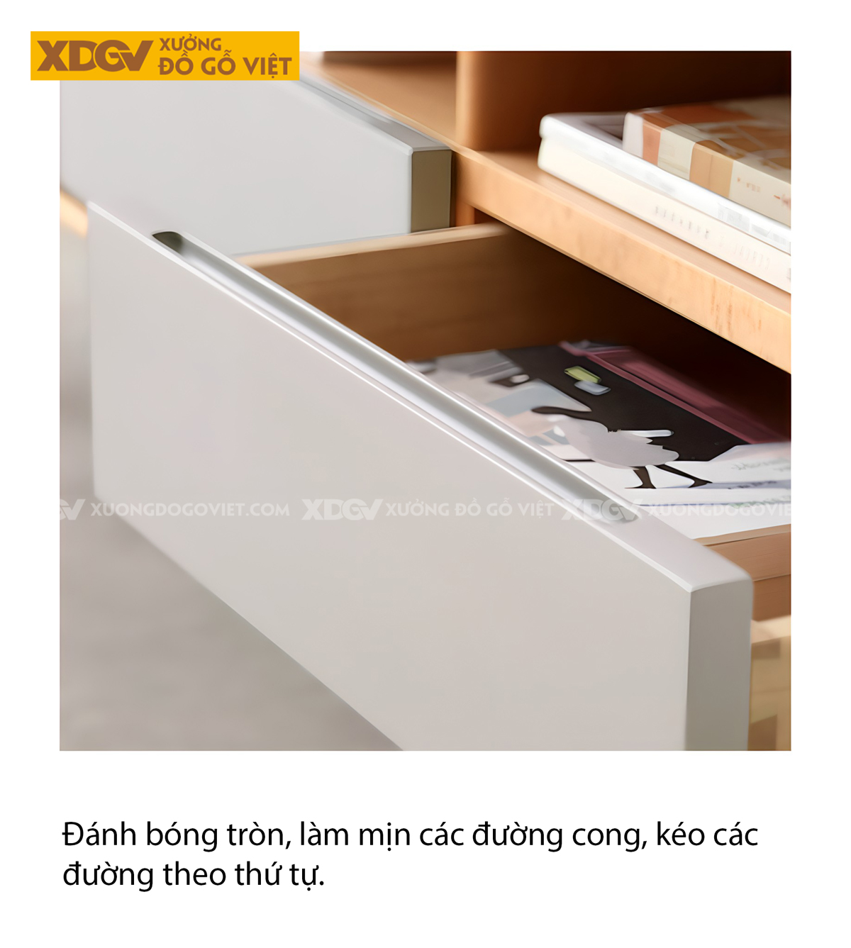 Kệ Tivi Gỗ Sồi Tự Nhiên Hiện Đại Chân Côn Cánh Sơn Bệt