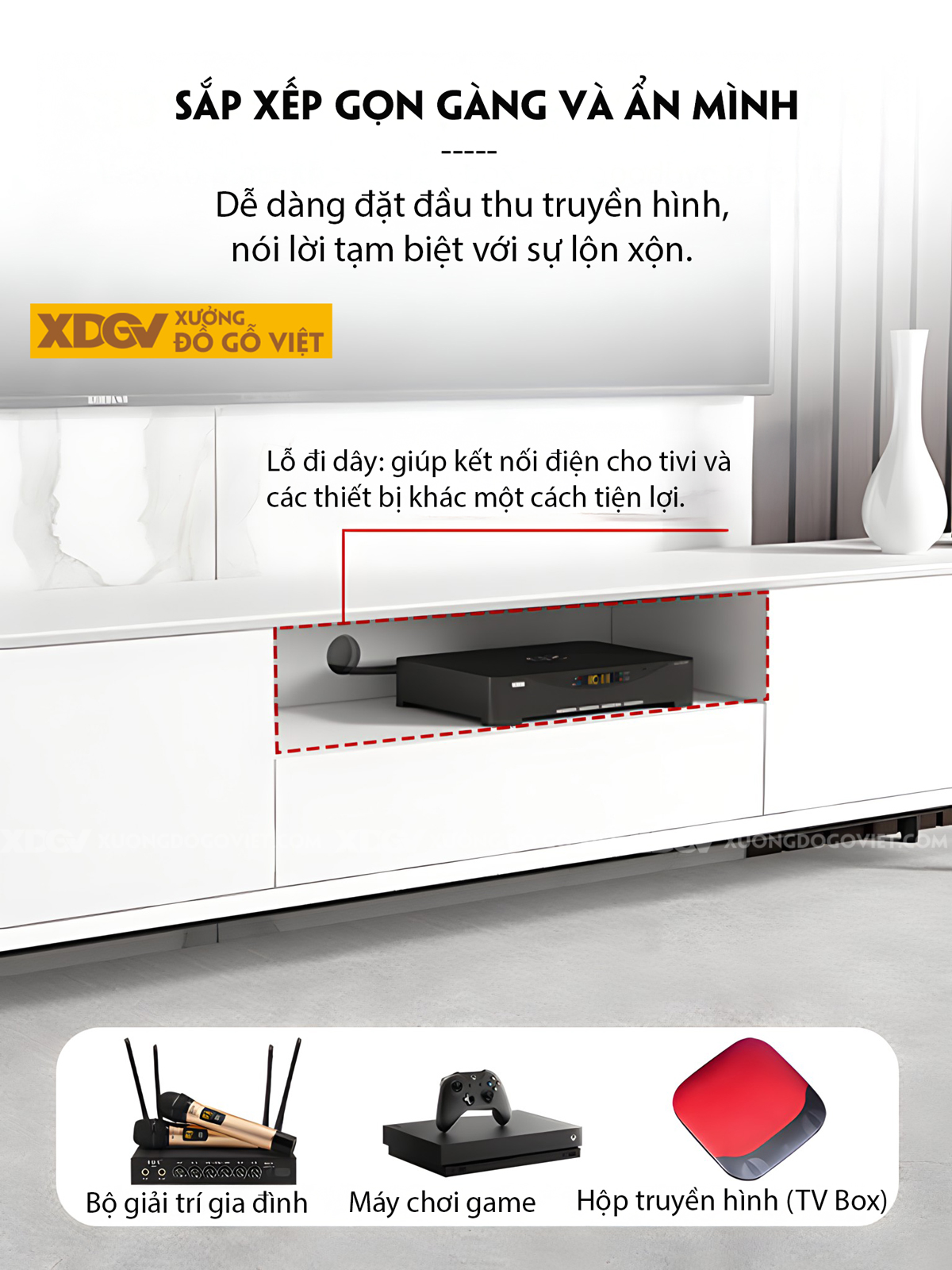 Kệ Tivi Gỗ Xoan Đào Chân Sắt Phối Màu Tinh Giản