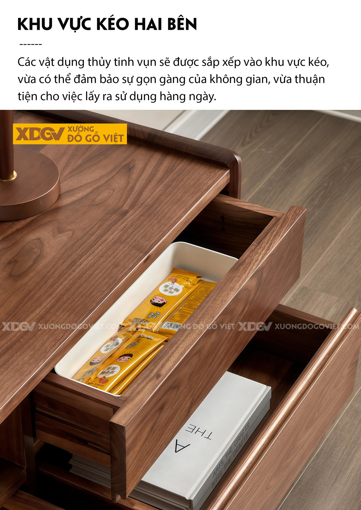 Kệ Tivi Phòng Khách Gỗ Óc Chó Tối Giản Nhiều Ngăn Chứa