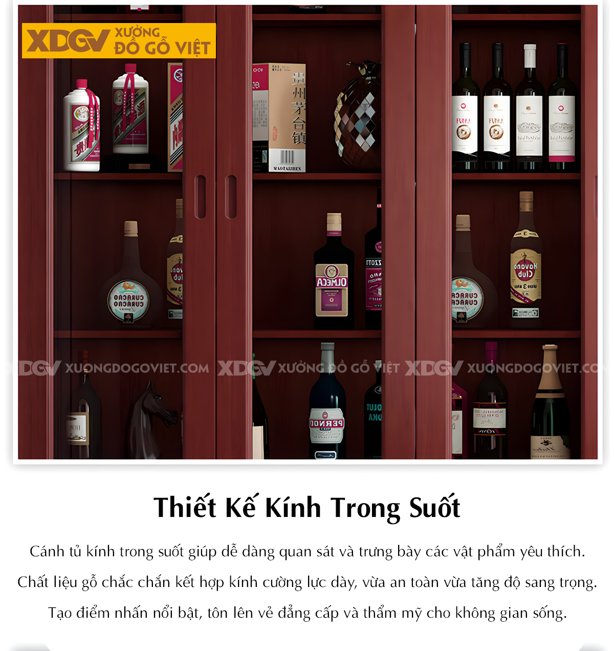 Kệ Tivi Phòng Khách Gỗ Sồi Liền Tủ Đối Xứng 2 Bên Kính Trắng