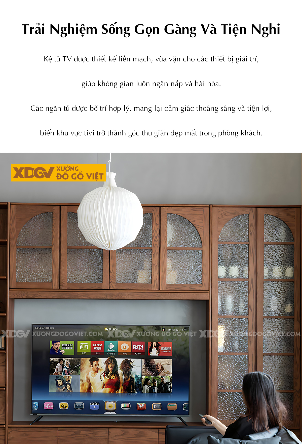 Kệ Tivi Sồi Nhiều Hộc Ngăn Kéo Kết Hợp Tủ Cánh Kính Gân Mờ