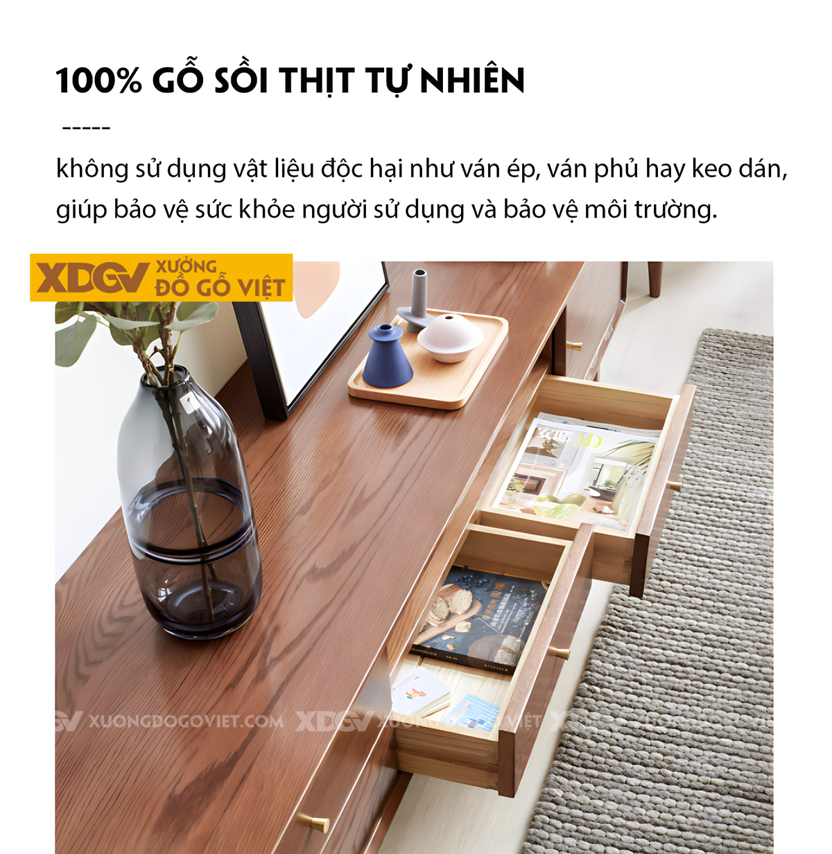 Kệ Tivi Sồi Phòng Khách Hiện Đại Nhiều Ngăn Kéo Tiện Ích