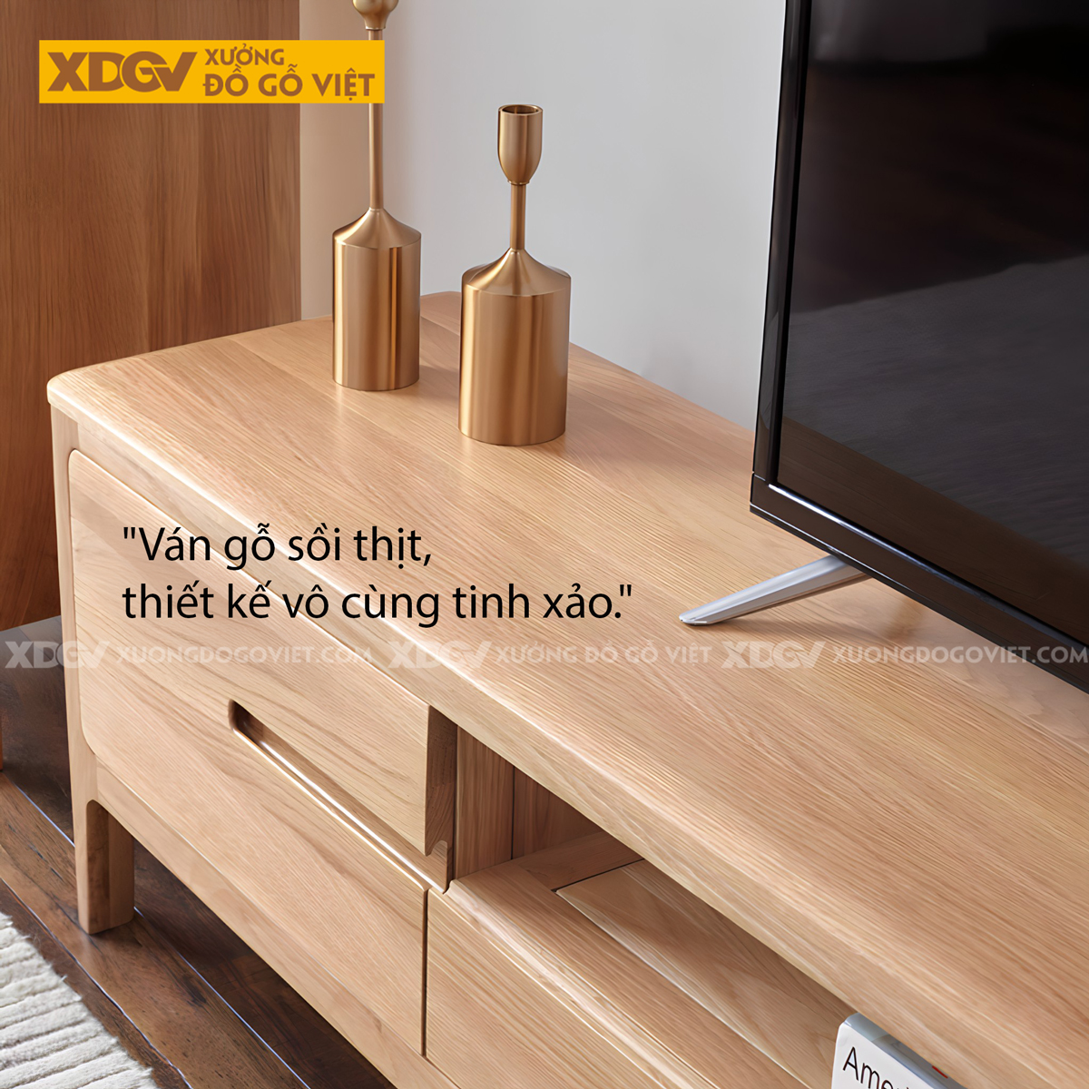 Kệ Tivi Sồi Thịt Hiện Đại Chân Cao 2 Phiên Bản Trượt Và Mở