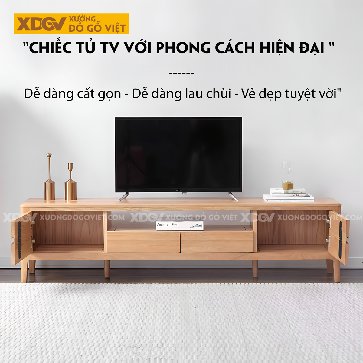 Kệ Tivi Sồi Thịt Hiện Đại Chân Cao 2 Phiên Bản Trượt Và Mở