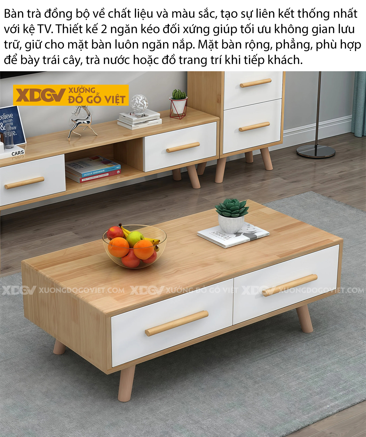 Kệ Tivi Trưng Bày Gỗ Cao Su Thiết Kế Phân Tầng Đẩy Trượt