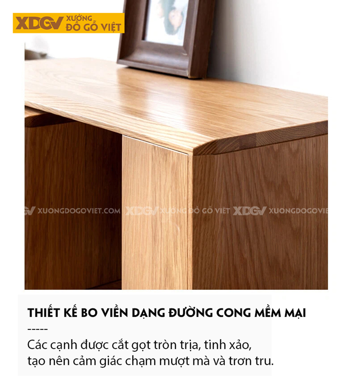 Kệ Tivi Trưng Bày Gỗ Cao Su Thiết Kế Phân Tầng Đẩy Trượt