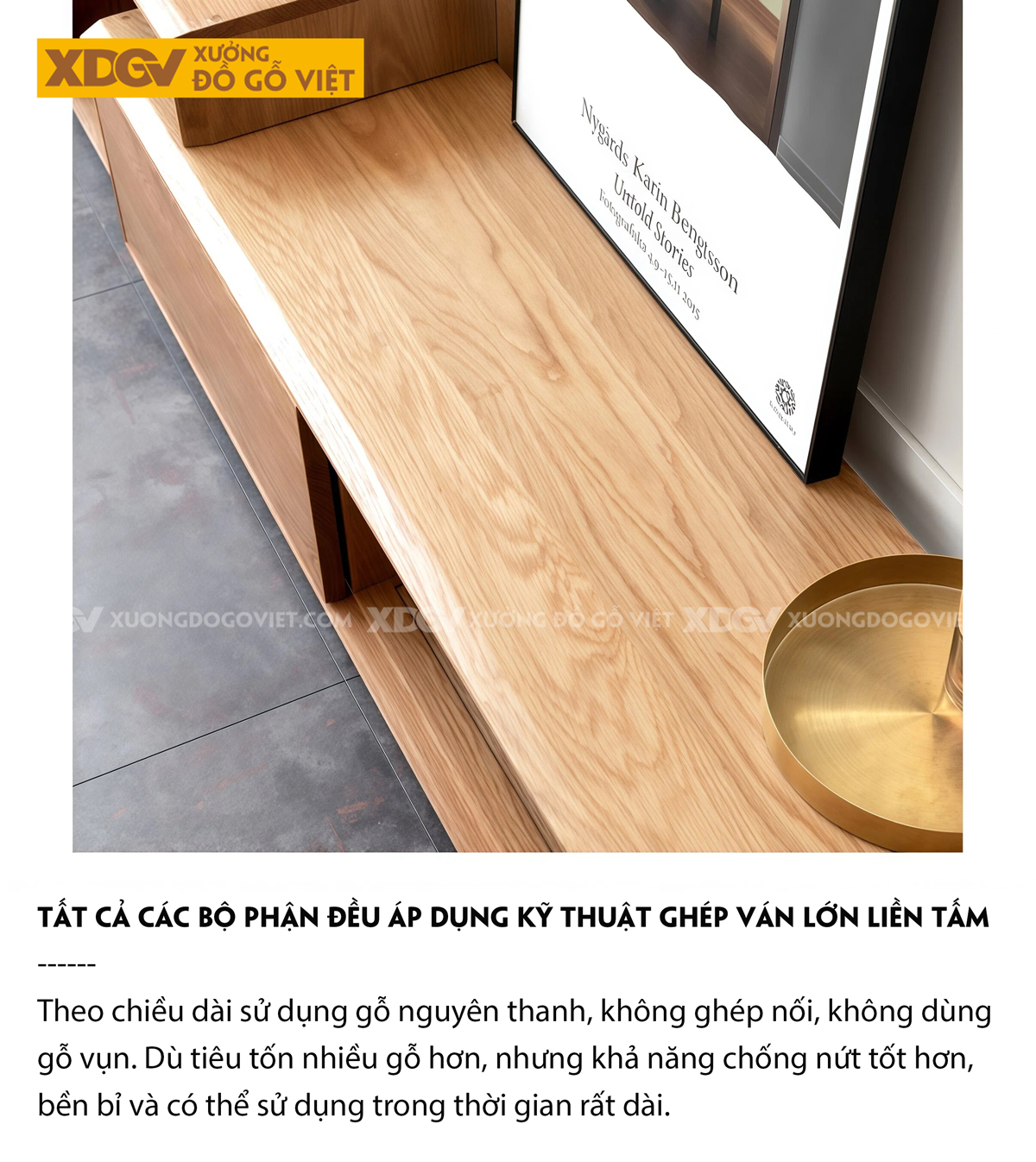 Kệ Tivi Trưng Bày Gỗ Cao Su Thiết Kế Phân Tầng Đẩy Trượt