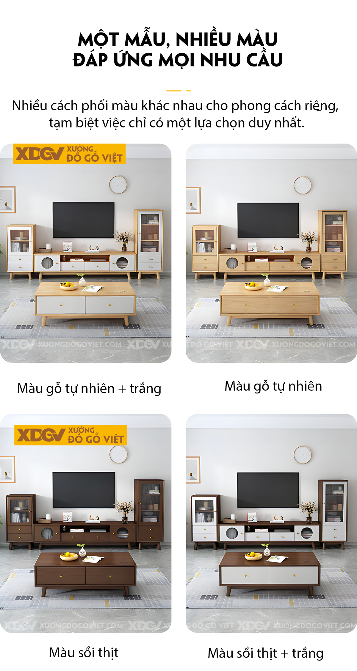 Kệ Tủ Tivi Phòng Khách Gỗ Sồi Cánh Kính Gân Mờ Hiện Đại