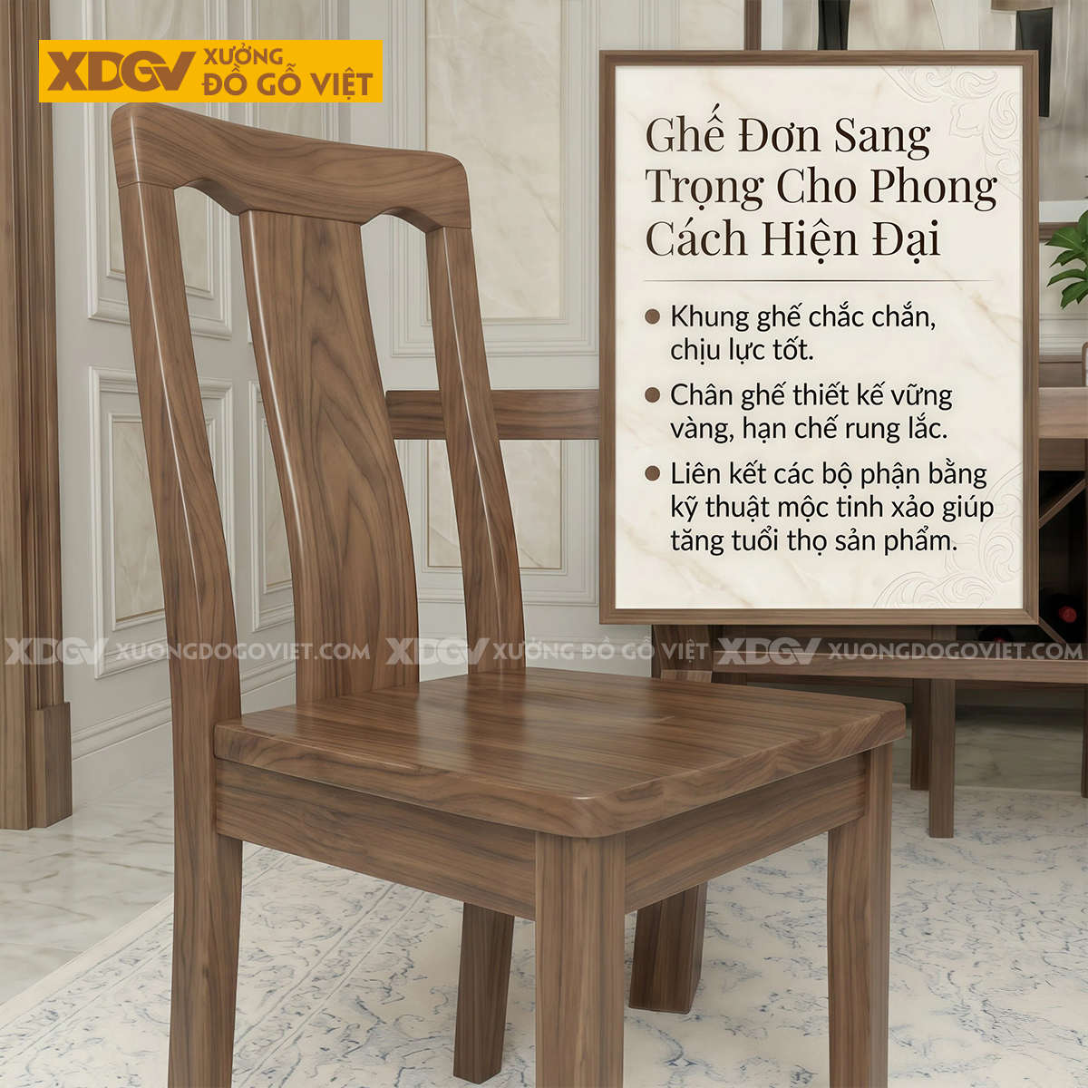 Mẫu Bàn Ăn Phòng Bếp Gỗ Óc Chó Chân Chữ X Phối Kệ Lưu Trữ