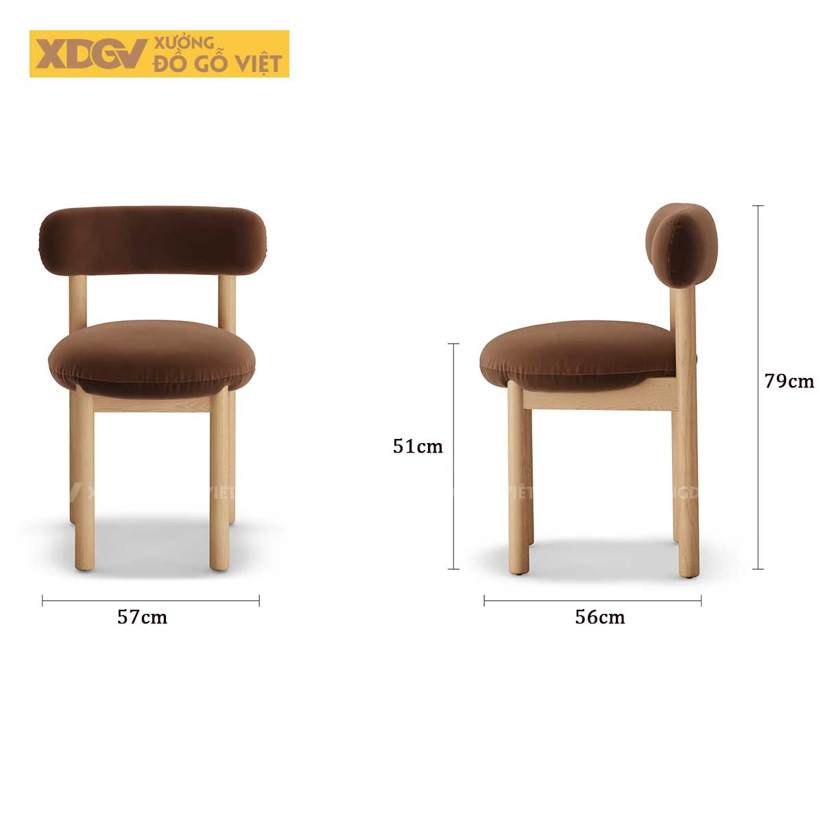 Mẫu Bàn Ăn Tròn Gỗ Sồi Mỹ Thiết Kế Bo Tròn Chân Trụ Mềm Mại