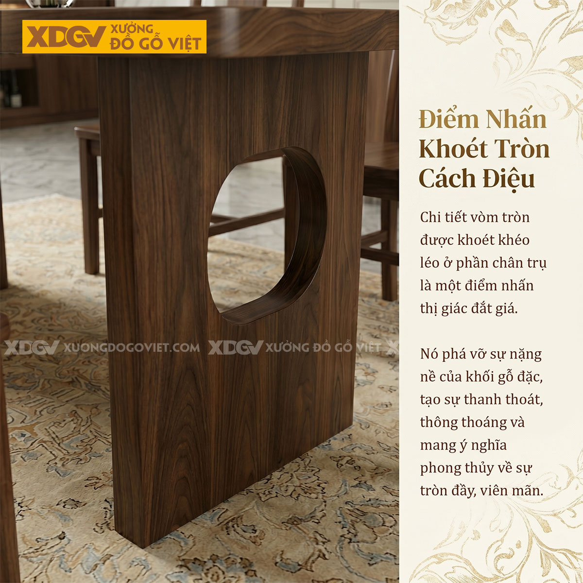 Mẫu Bàn Ghế Ăn Gỗ Óc Chó Phối Chân Phong Cách Nhật Tối Giản
