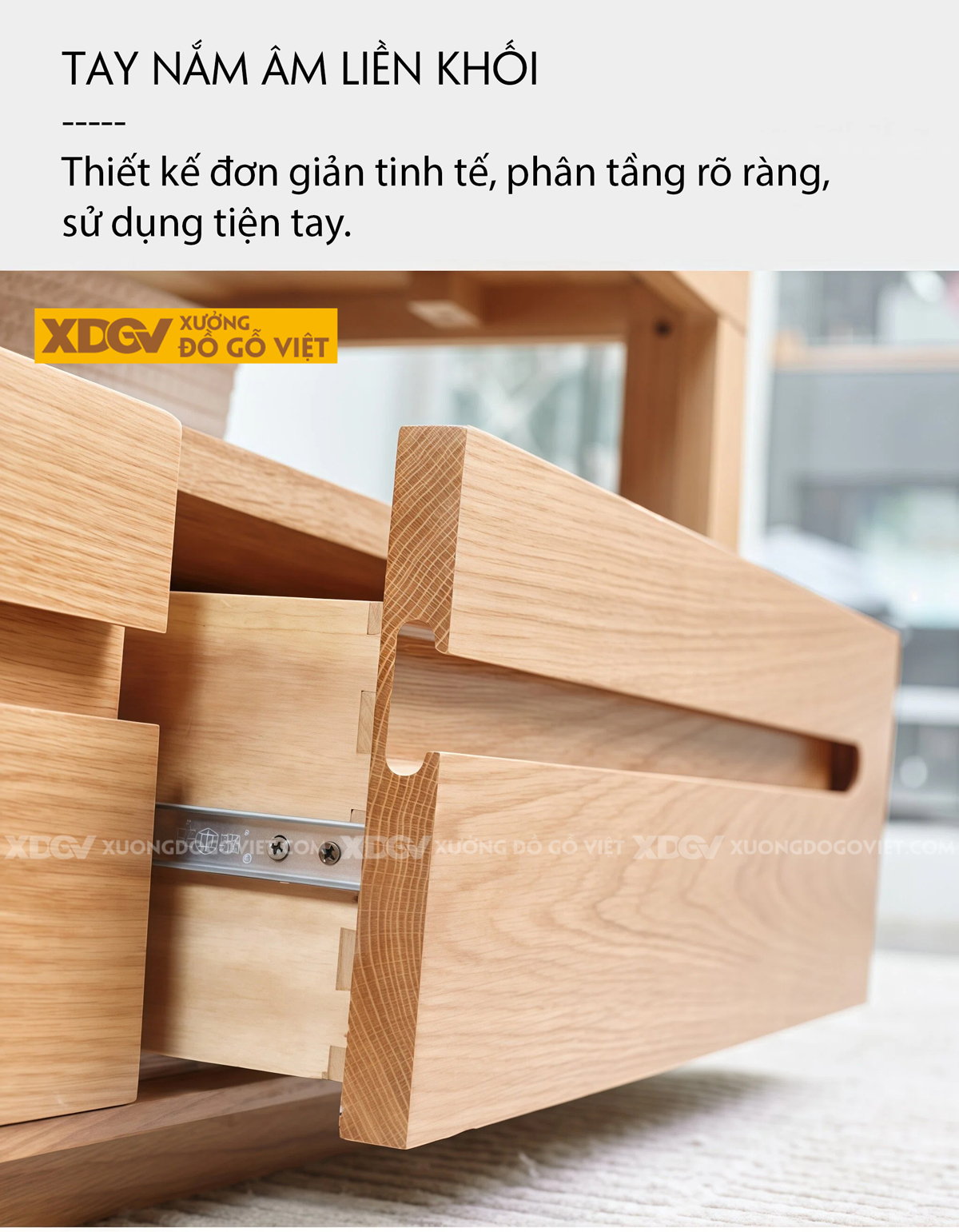 Mẫu Bàn Trà Sofa Phòng Khách Gỗ Sồi 2 Tầng Thiết Kế Đối Xứng