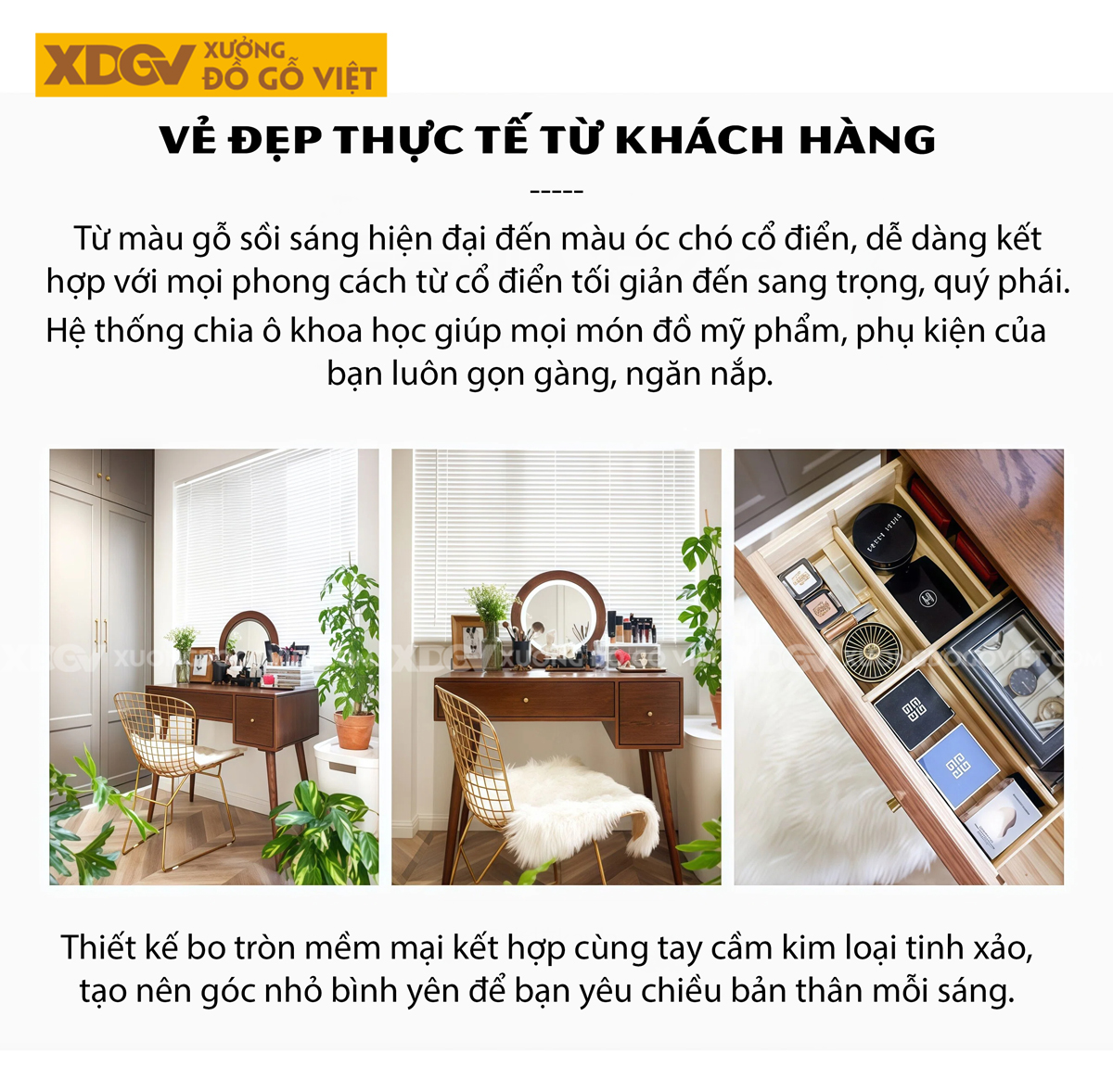 Mẫu Bàn Trang Điểm Gỗ Sồi