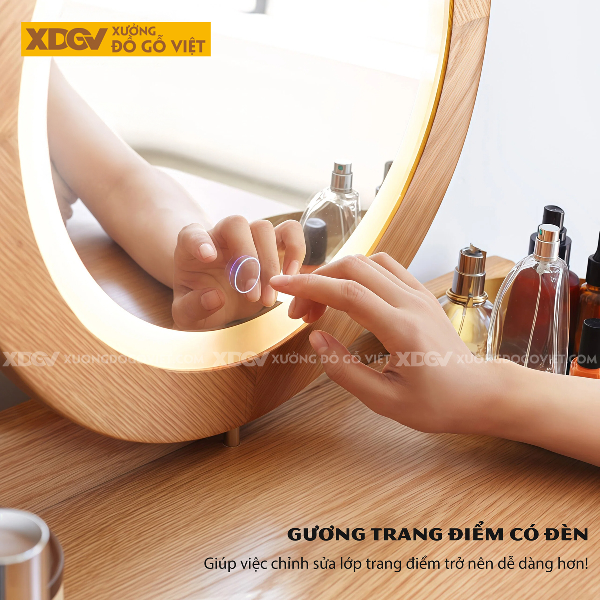 Mẫu Bàn Trang Điểm Gỗ Sồi