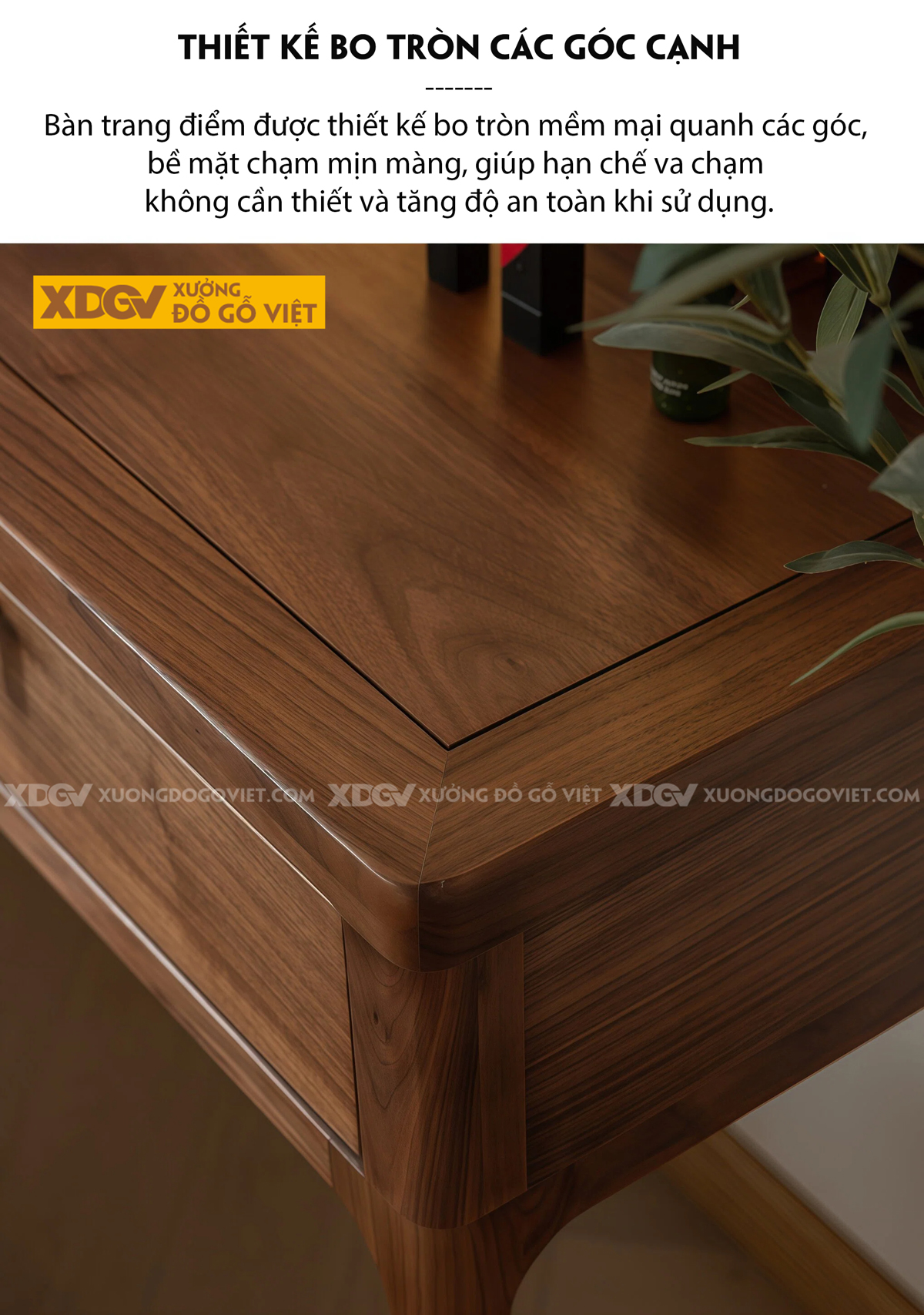 Mẫu Bàn Trang Điểm Phòng Ngủ Gỗ Veneer Sồi Phối Tủ Kính Sọc