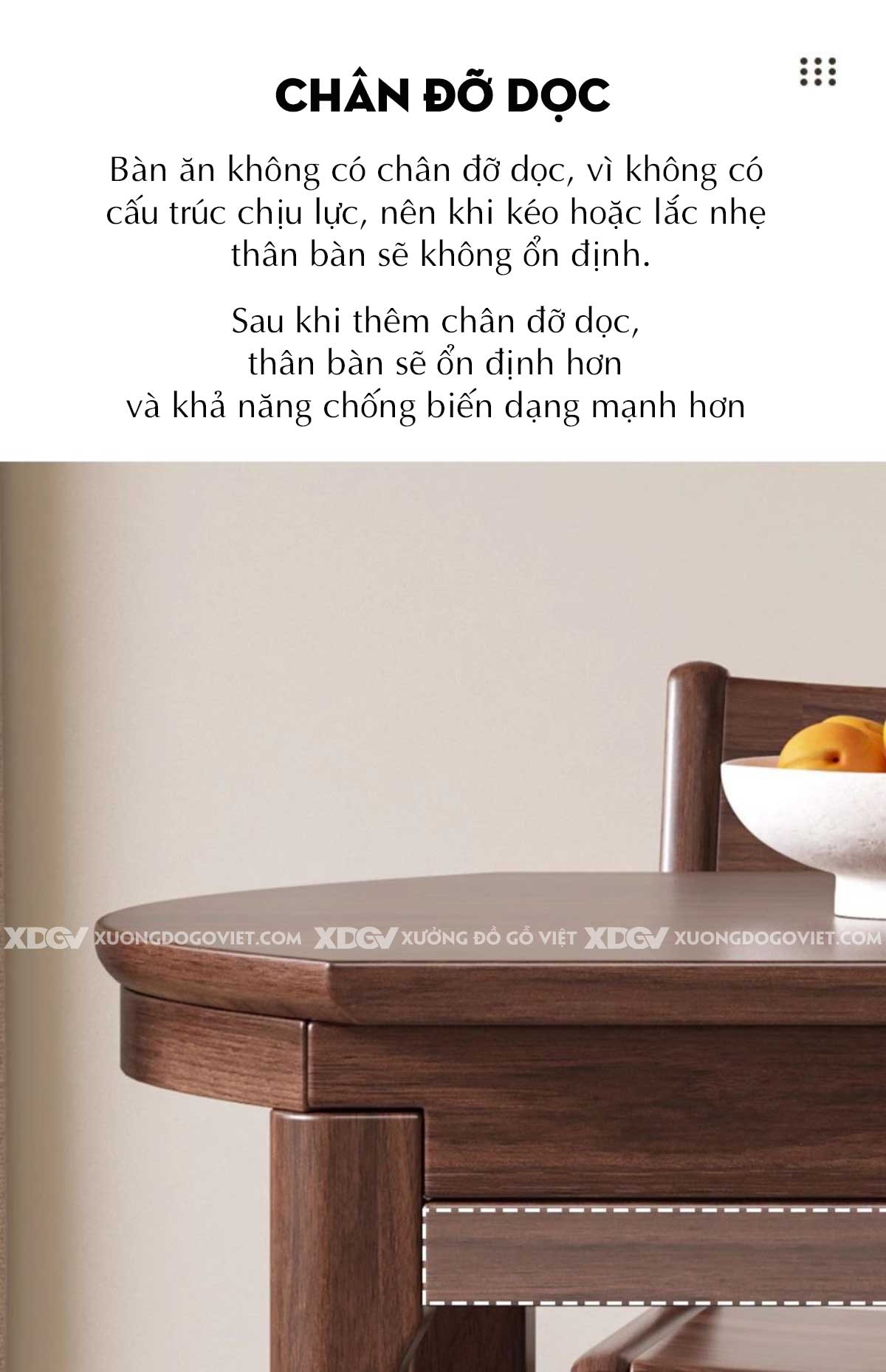 Mẫu Bộ Bàn Tròn Gỗ Xoan Đào Cơ Chế Mở Rộng Tối Ưu Diện Tích