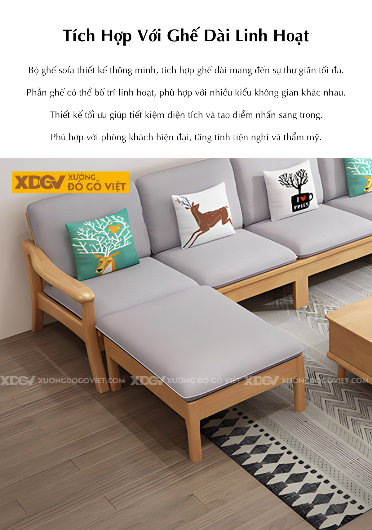 Mẫu Ghế Sofa Cao Su Hiện Đại Khung Gỗ Uốn Lượn Độc Đáo