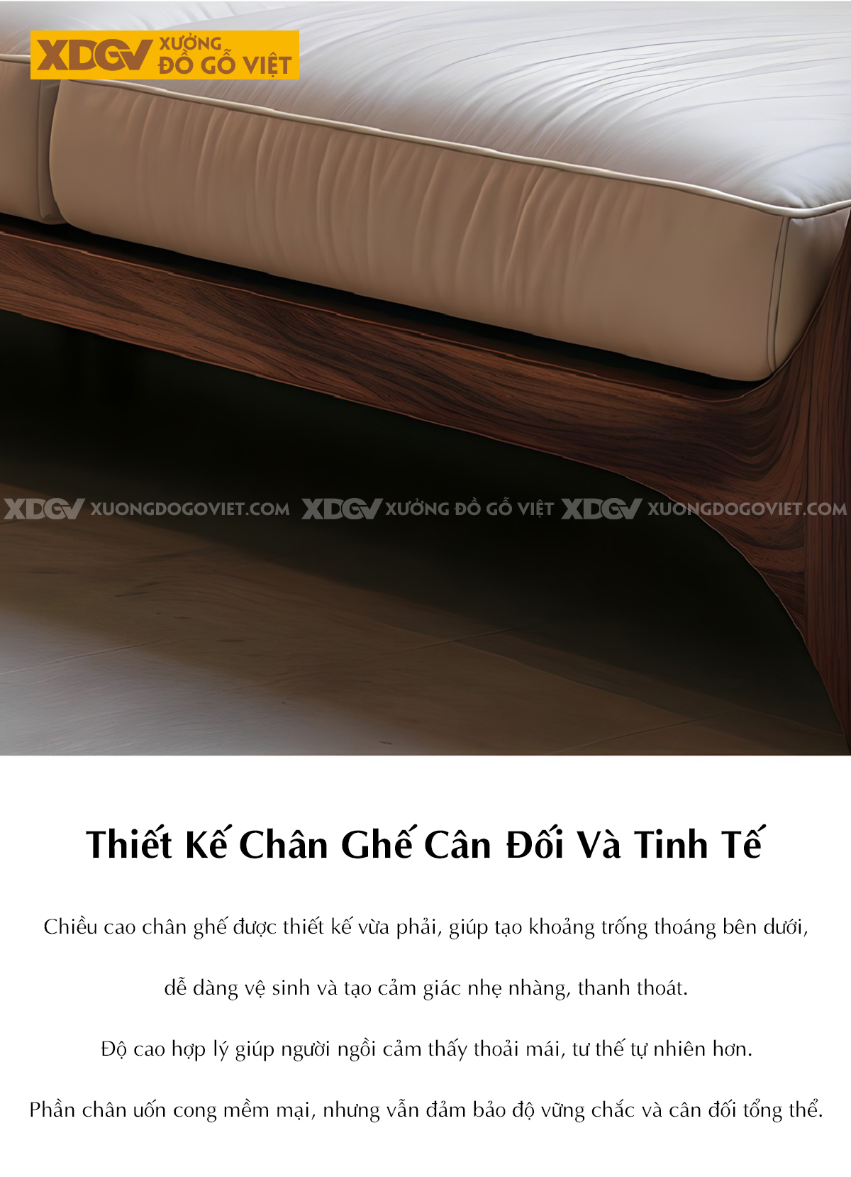 Mẫu Ghế Sofa Gỗ Óc Chó Khung Gỗ Bo Tròn Chân Vòm Tay Chữ C