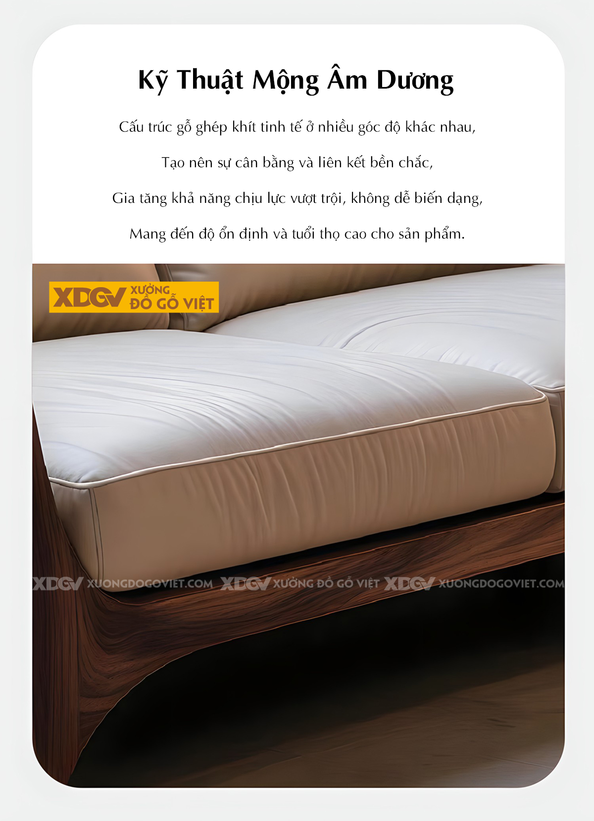 Mẫu Ghế Sofa Sồi Khung Gỗ Bo Tròn Chân Vòm Tay Chữ C