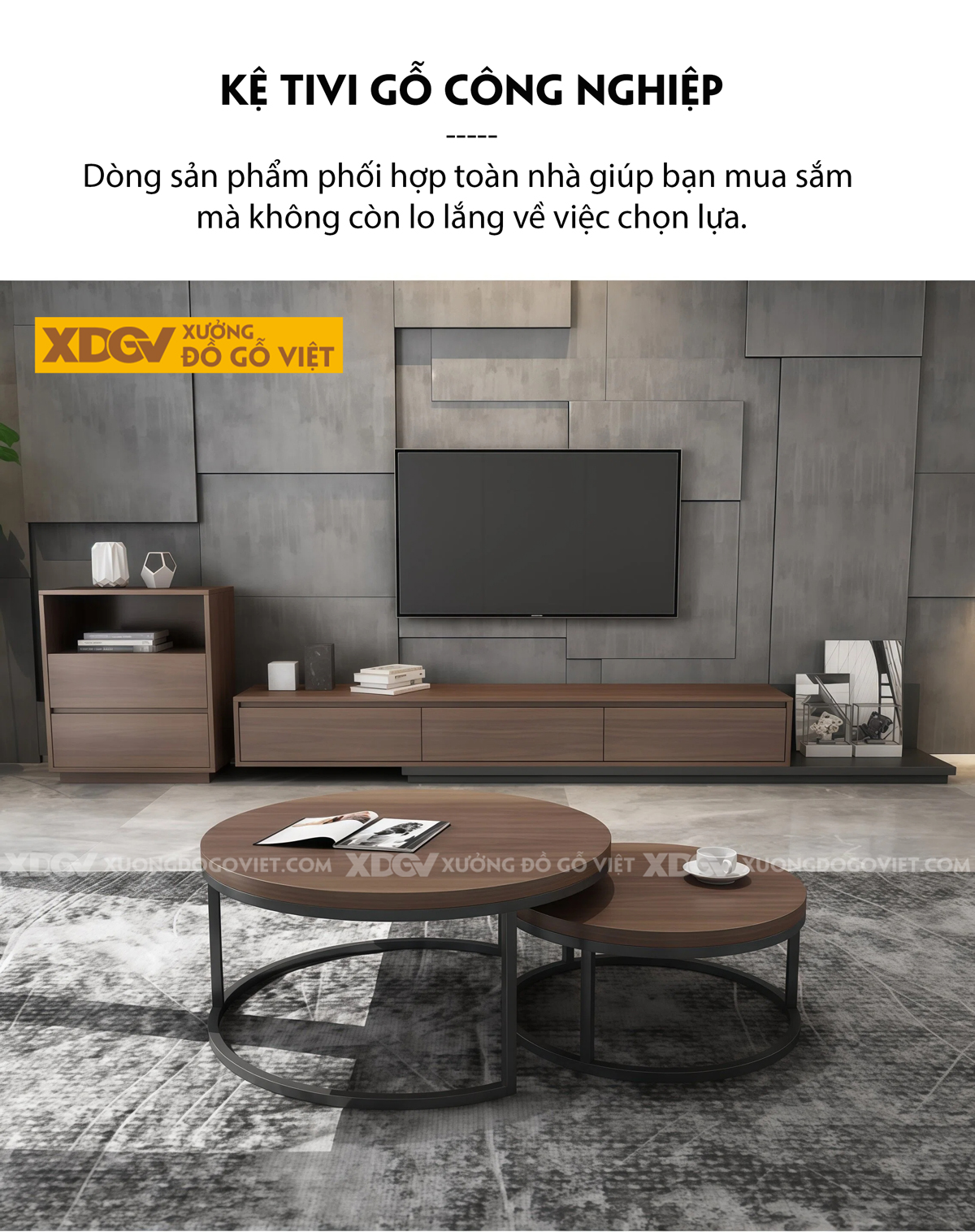 Mẫu Kệ Để Tivi Gỗ MDF Chân Cao Nhấn Kim Loại Đa Ngăn Lưu Trữ