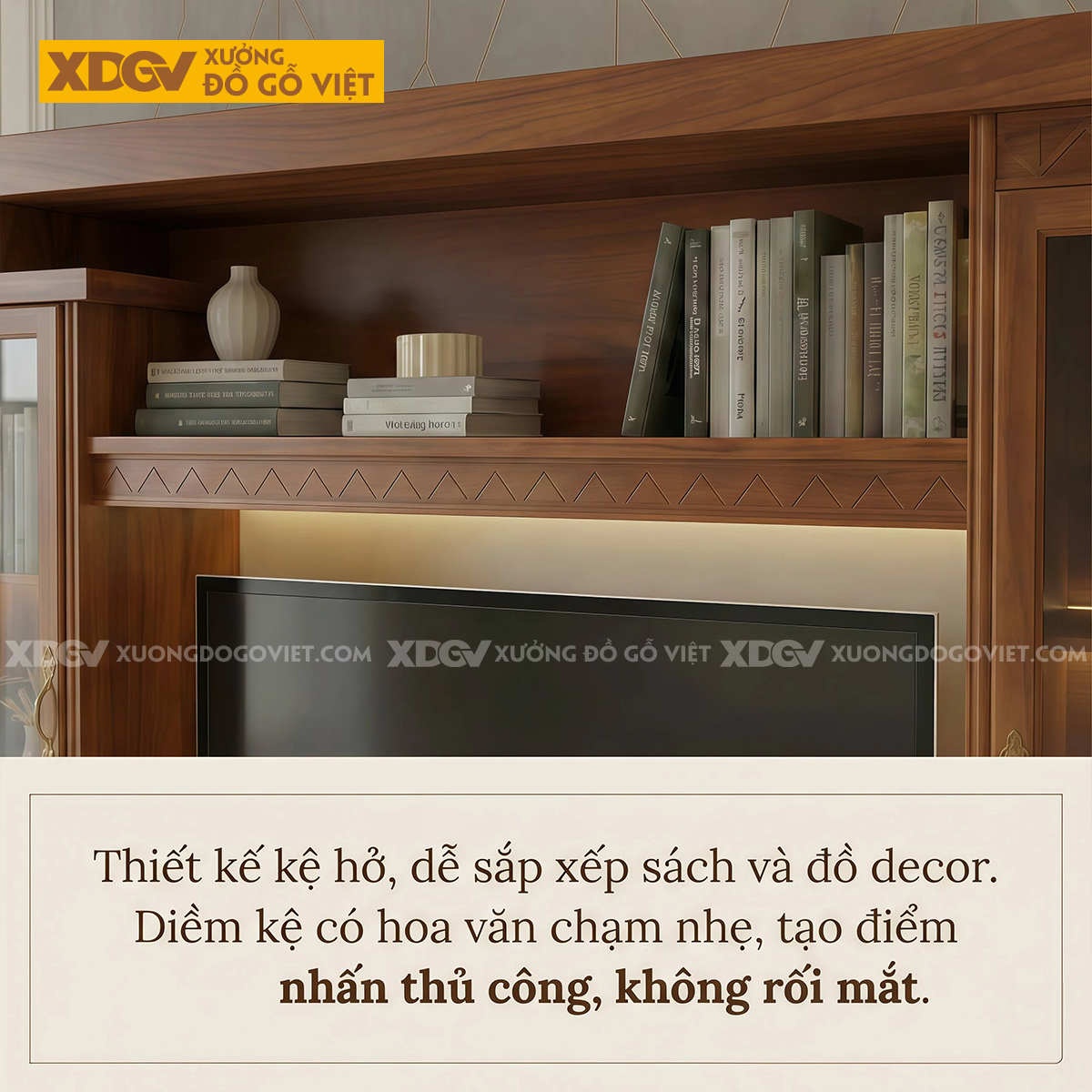 Mẫu Kệ Để Tivi Kết Hợp Tủ Gỗ Gõ Đỏ Hoa Văn Zic Zắc Cánh Kính