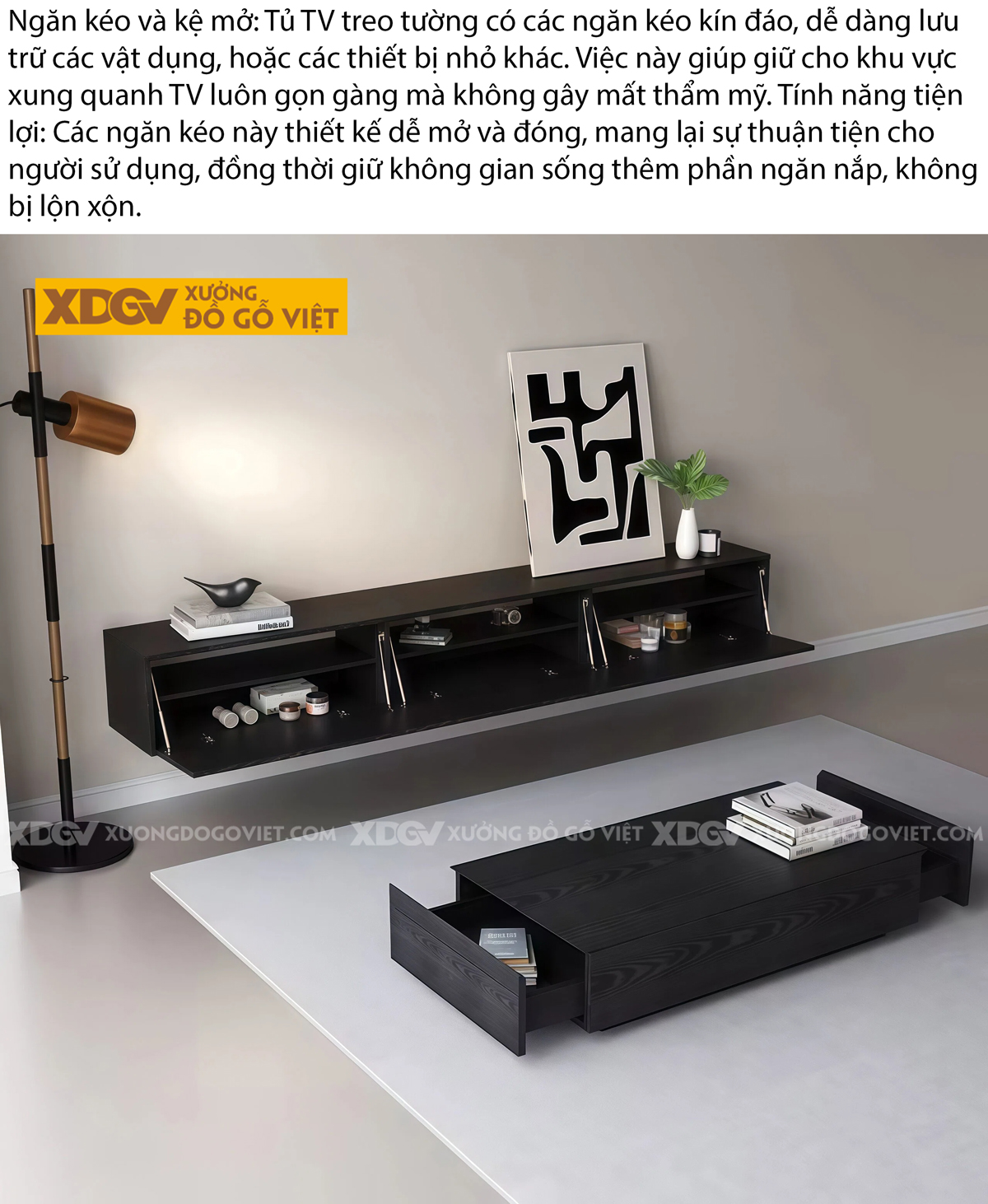 Mẫu Kệ Để Tivi Phòng Khách Gỗ MDF