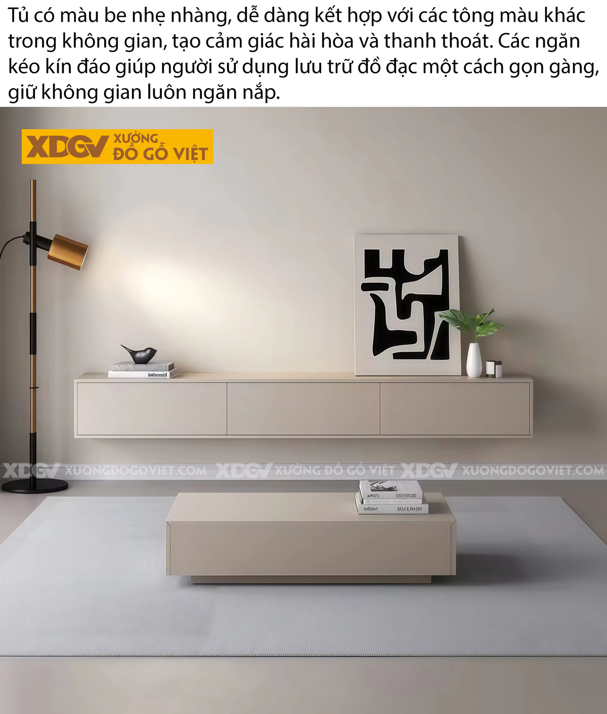 Mẫu Kệ Để Tivi Phòng Khách Gỗ MDF