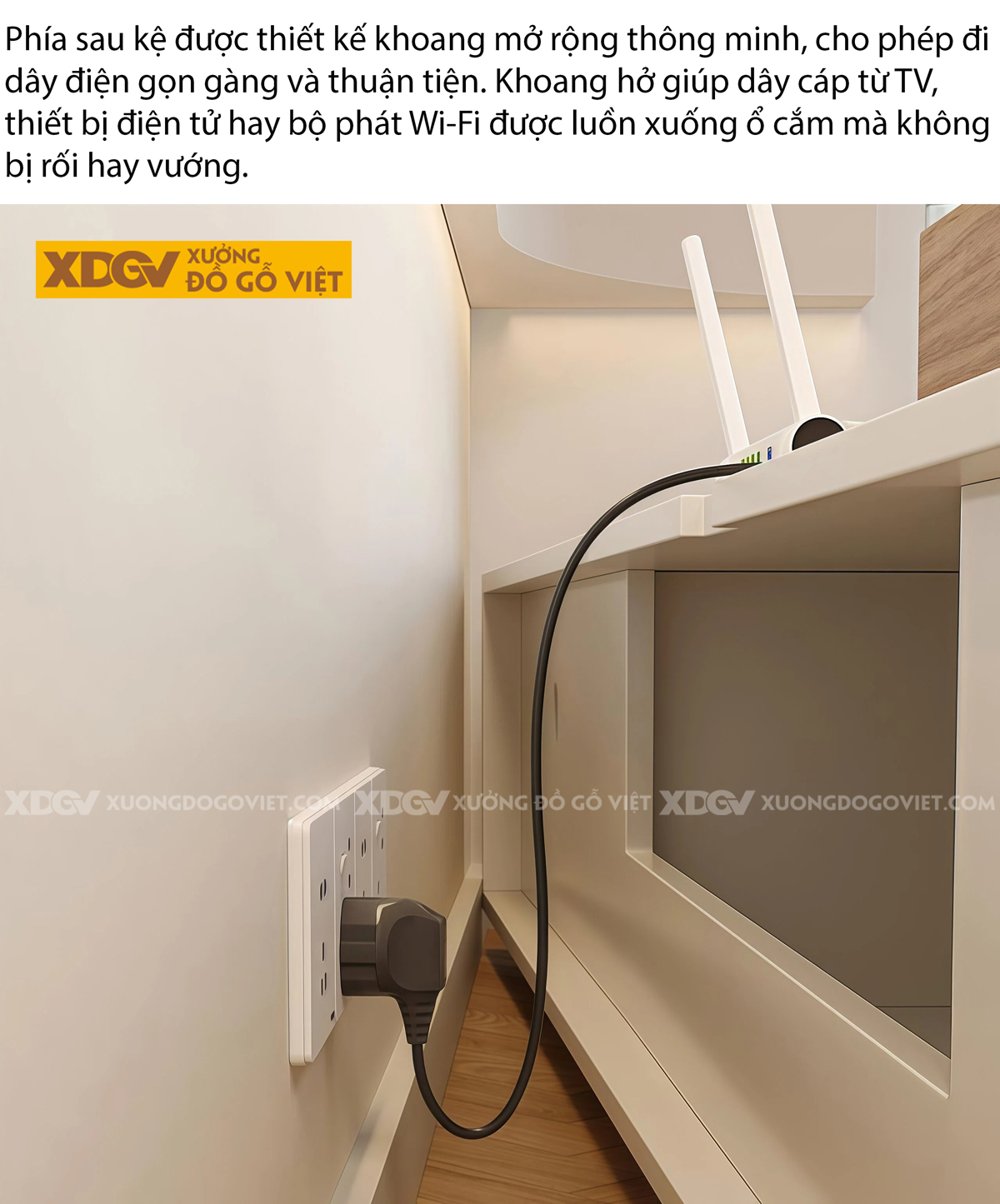 Mẫu Kệ Để Tivi Phòng Khách Gỗ MDF Cấu Trúc Xếp Lớp Hiện Đại