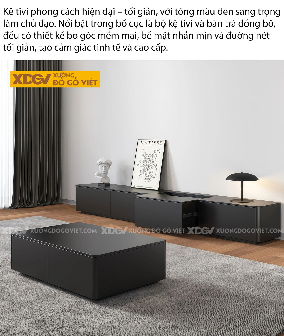 Mẫu Kệ Để Tivi Phòng Khách Gỗ MDF Cơ Chế Mở Rộng Linh Hoạt