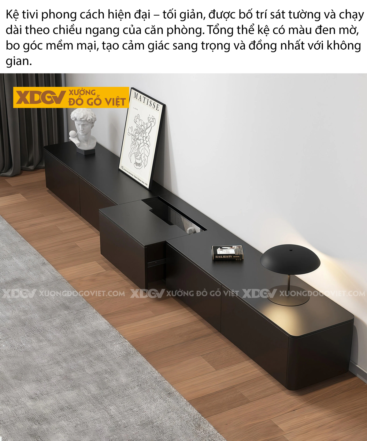 Mẫu Kệ Để Tivi Phòng Khách Gỗ MDF Cơ Chế Mở Rộng Linh Hoạt
