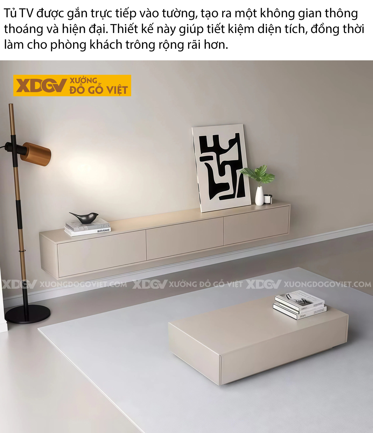 Mẫu Kệ Để Tivi Phòng Khách Gỗ MDF