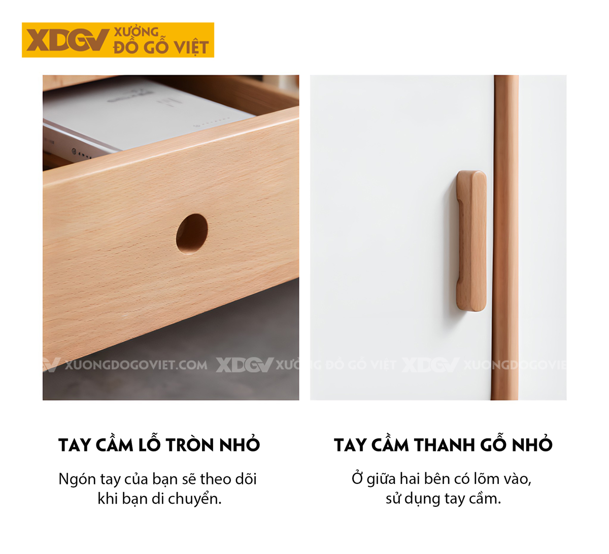 Mẫu Kệ Để Tivi Sồi Mỹ 2 Cánh Trượt Màu Trắng Tay Nắm Gỗ