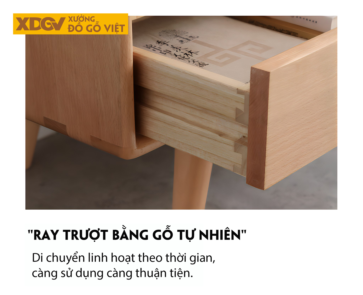 Mẫu Kệ Để Tivi Sồi Mỹ 2 Cánh Trượt Màu Trắng Tay Nắm Gỗ