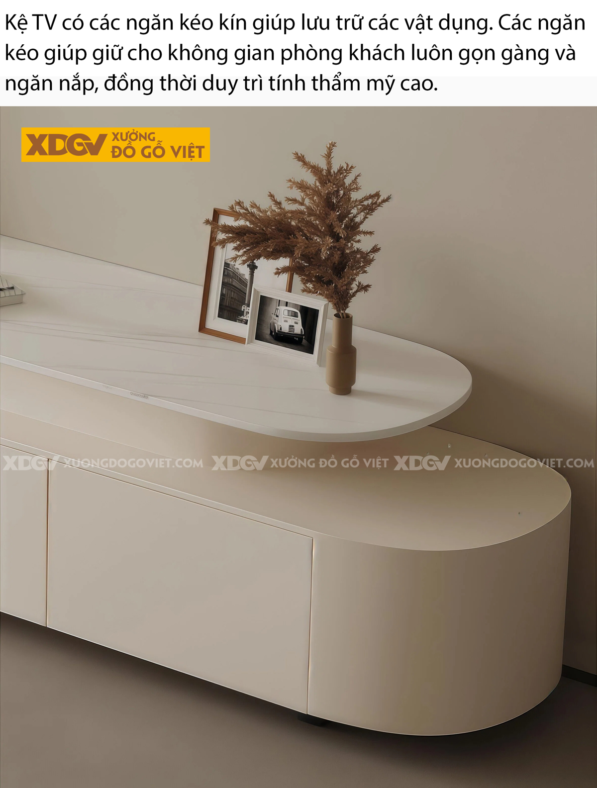 Mẫu Kệ Để Tivi Trưng Bày Gỗ Cao Su Thiết Kế 2 Tầng Độc Đáo