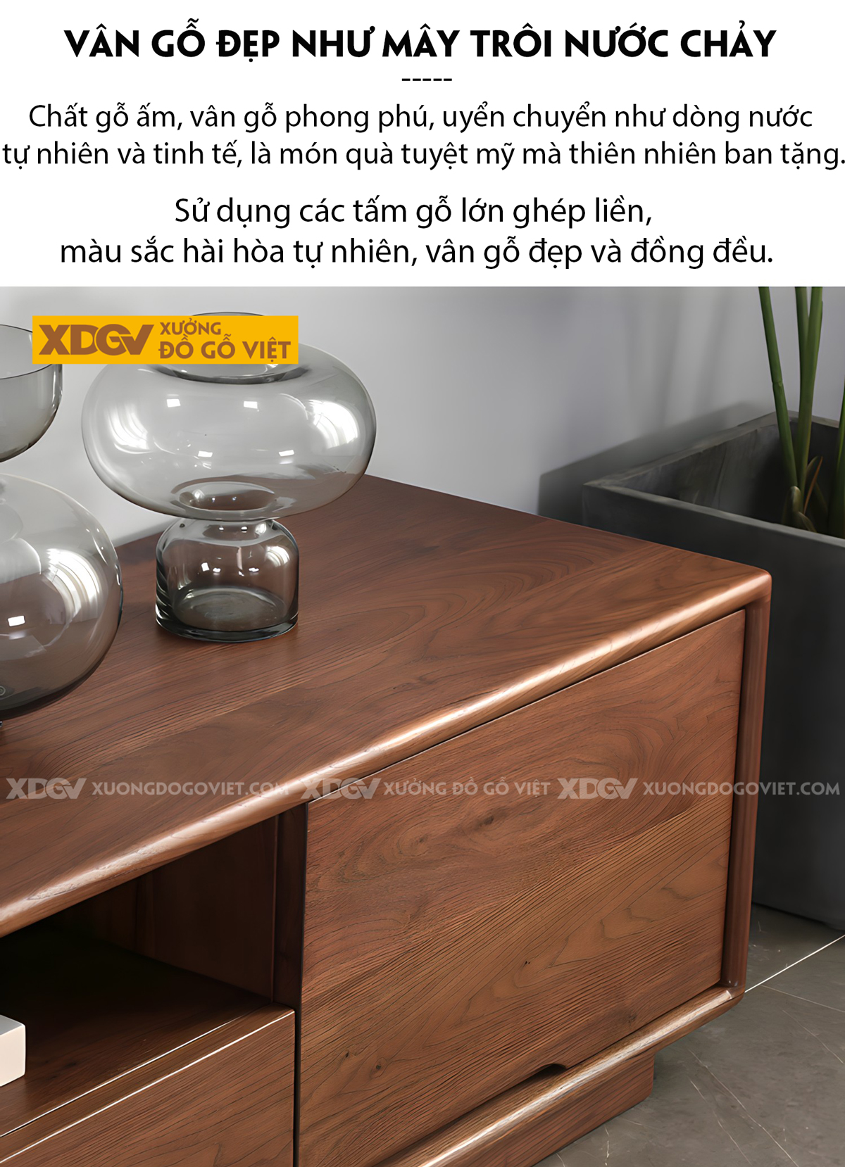 Mẫu Kệ Tivi Bệt Phòng Khách Gỗ Sồi Mỹ Tay Âm Mở Dưới