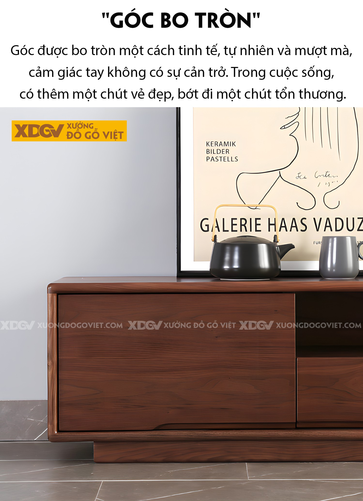 Mẫu Kệ Tivi Bệt Phòng Khách Gỗ Sồi Mỹ Tay Âm Mở Dưới