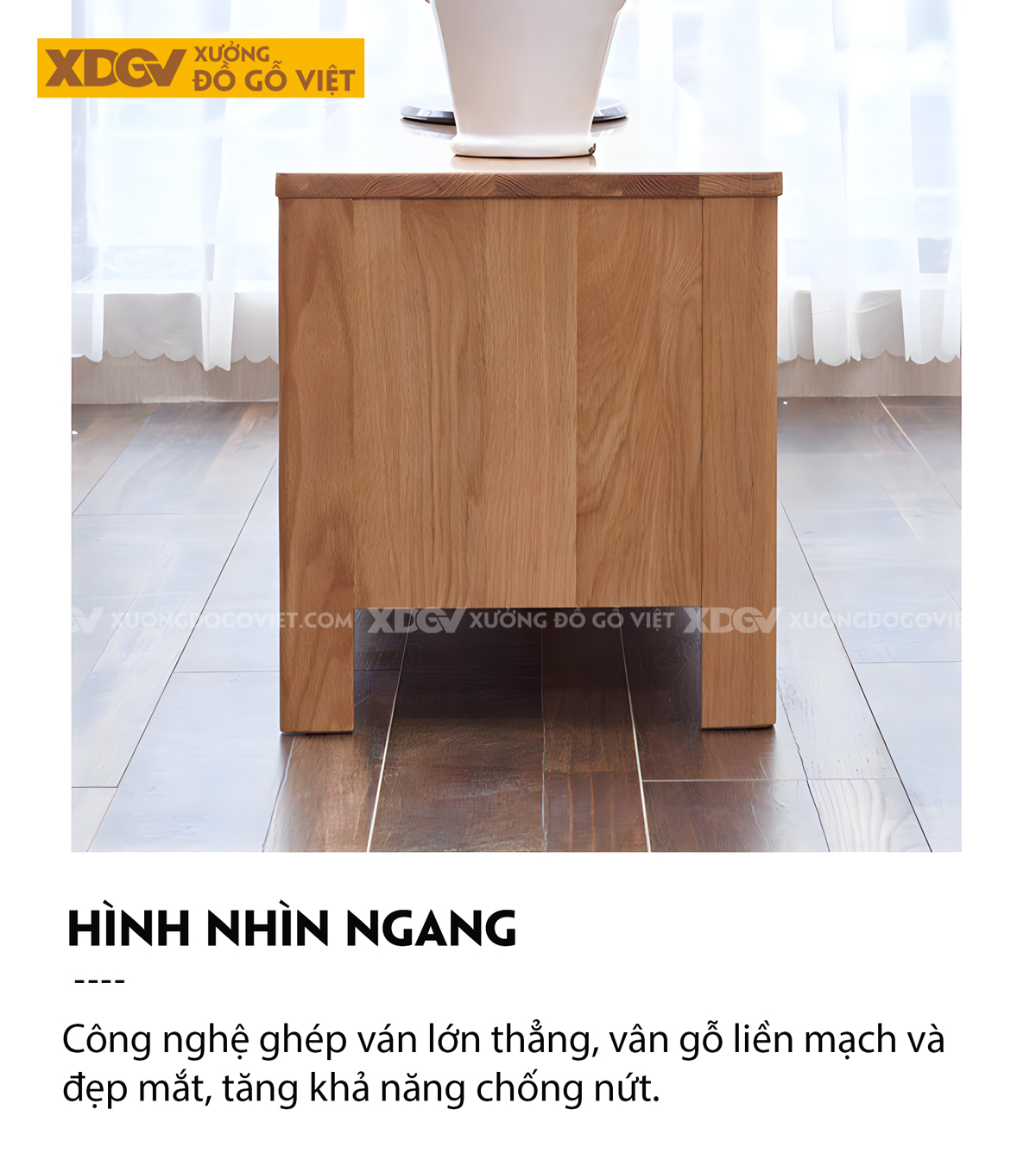 Mẫu Kệ Tivi Đẹp Gỗ Sồi Tự Nhiên Chân Trụ Vuông Vững Chãi