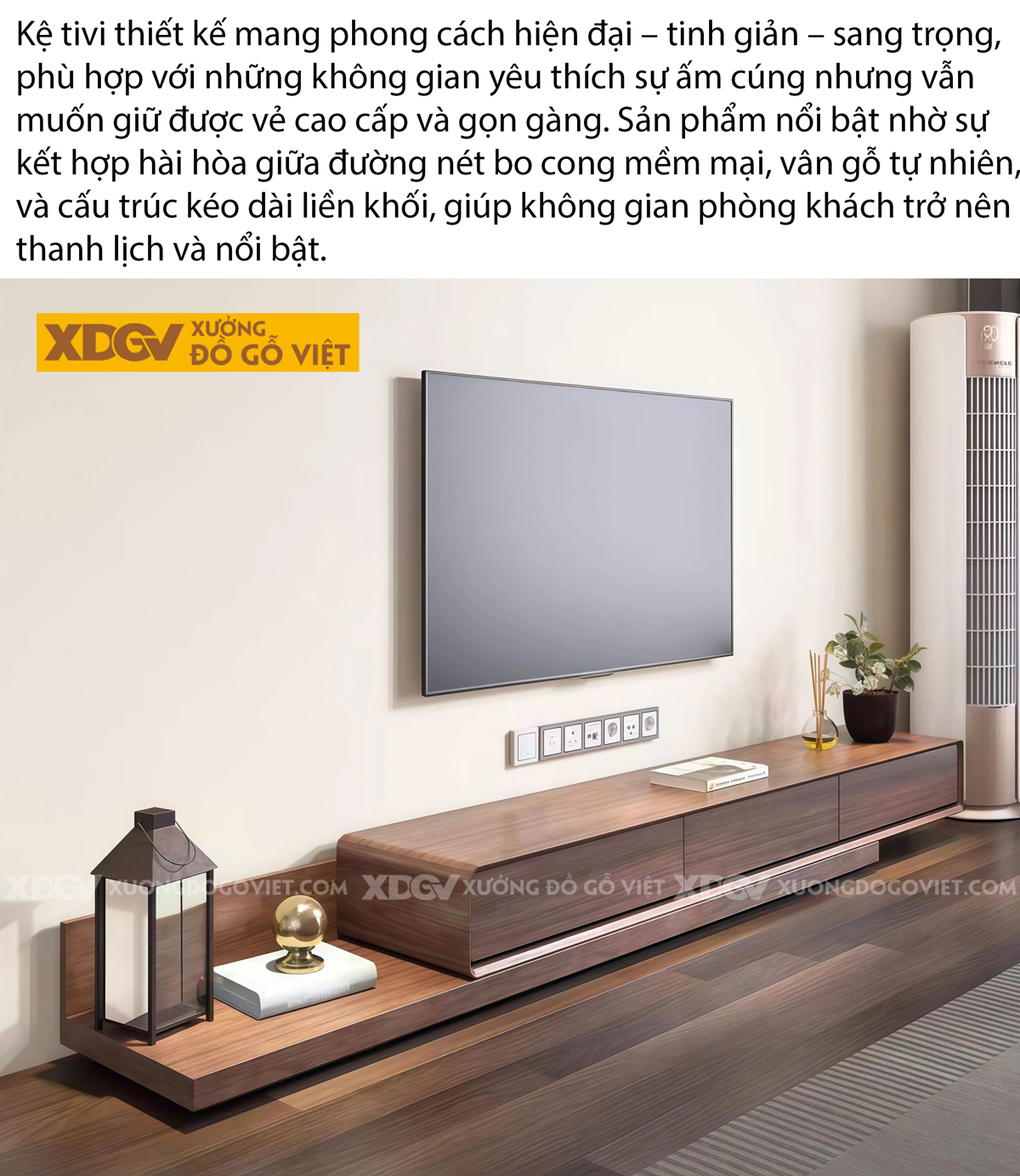 Mẫu Kệ Tivi Gỗ Công Nghiêp Thiết Kế Bố Cục Kéo Trượt Độc Đáo