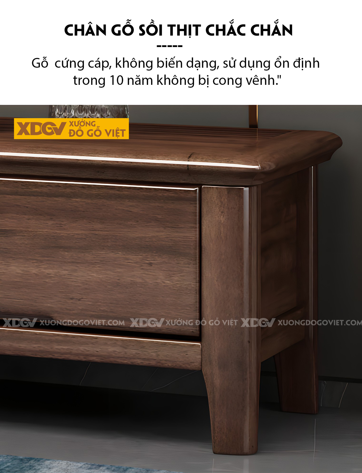 Mẫu Kệ Tivi Phòng Khách Gỗ Sồi Mỹ Màu Óc Chó Tay Âm Dưới