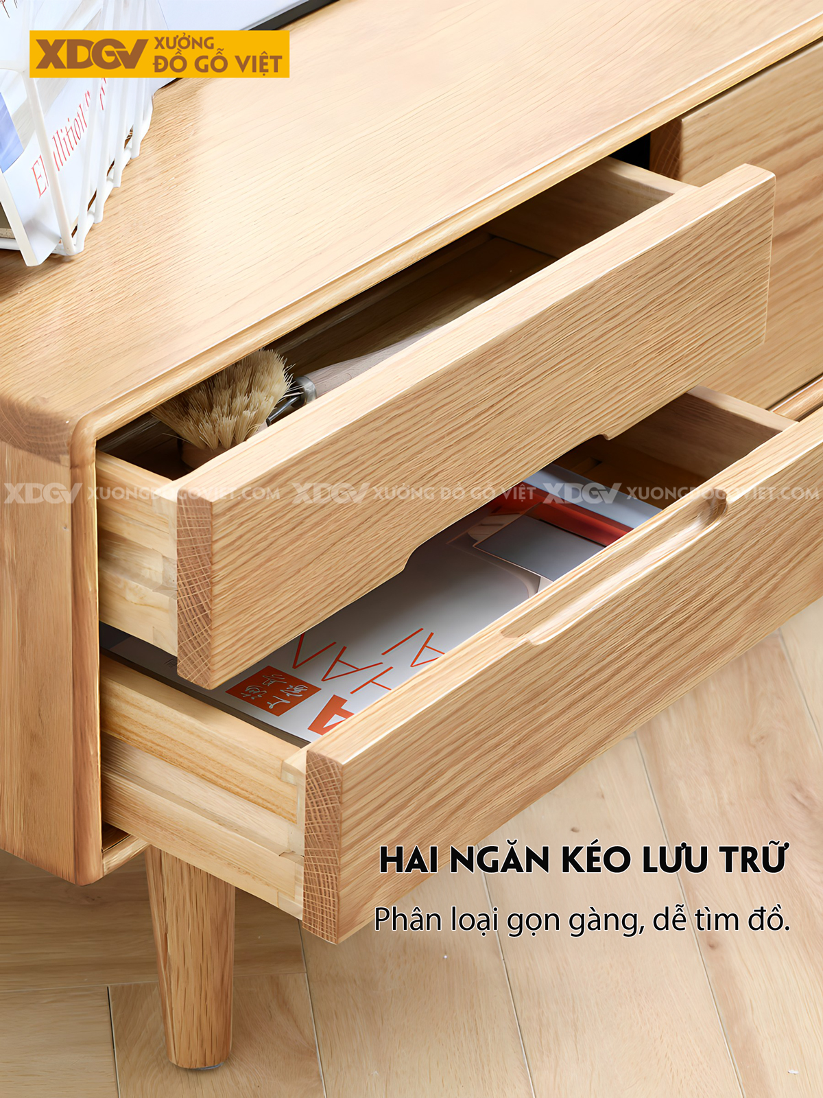 Mẫu Kệ Tivi Sồi Mỹ Hiện Đại Chân Cao Cửa Lùa Bên Linh Hoạt