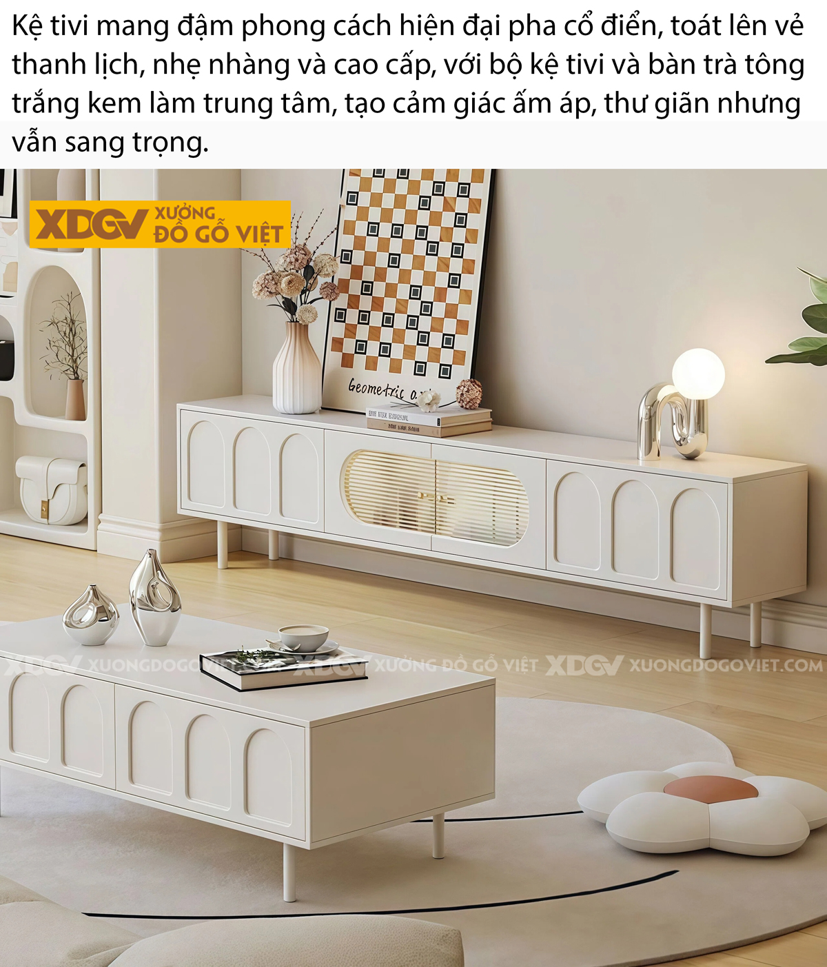 Mãu Kệ Tivi Trưng Bày Phòng khách Gỗ Cao Su Đa Dạng Màu Sắc