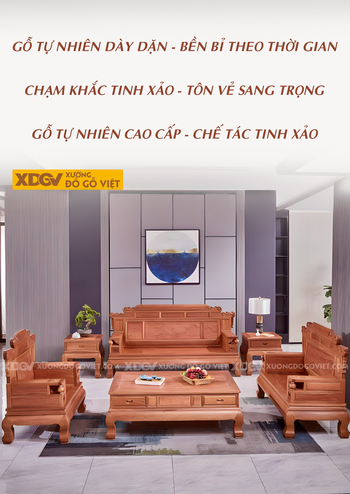 Mẫu Sofa Căm Xe Phòng Khách Tần Thủy Hoàng Uy Nghi Bề Thế
