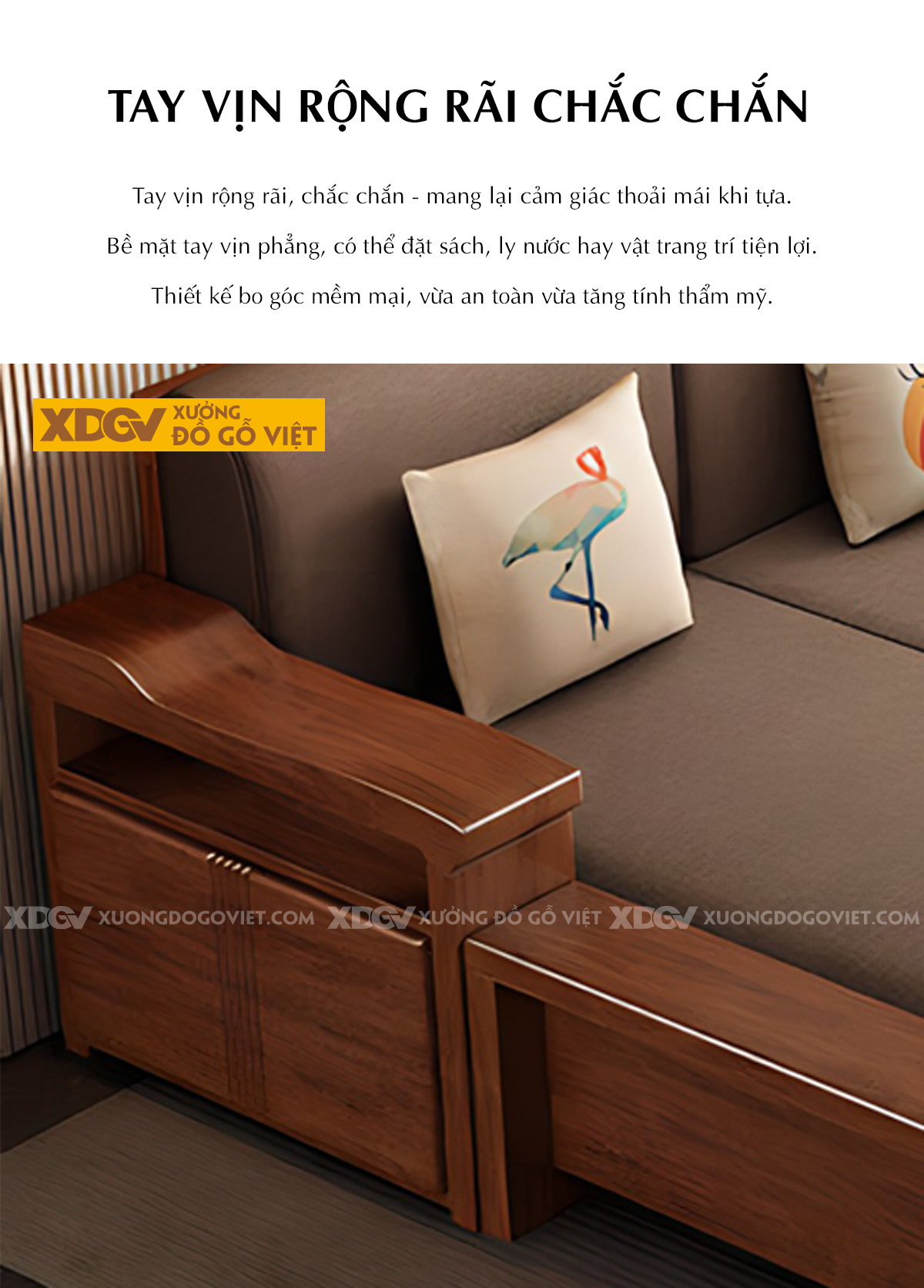 Mẫu Sofa Gỗ Căm Xe Hiện Đại Góc L Cho Không Gian Nhỏ