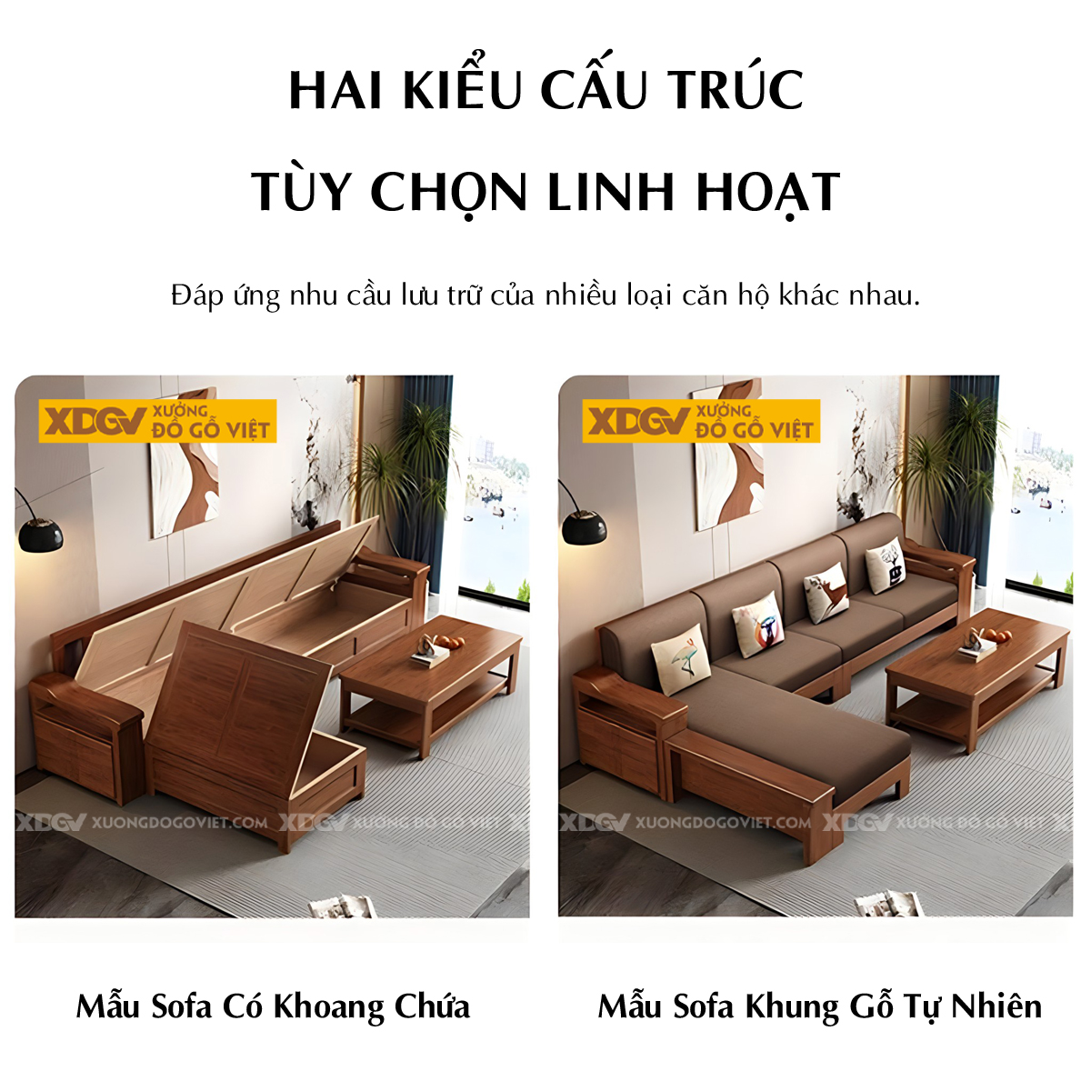 Mẫu Sofa Gỗ Căm Xe Hiện Đại Góc L Cho Không Gian Nhỏ