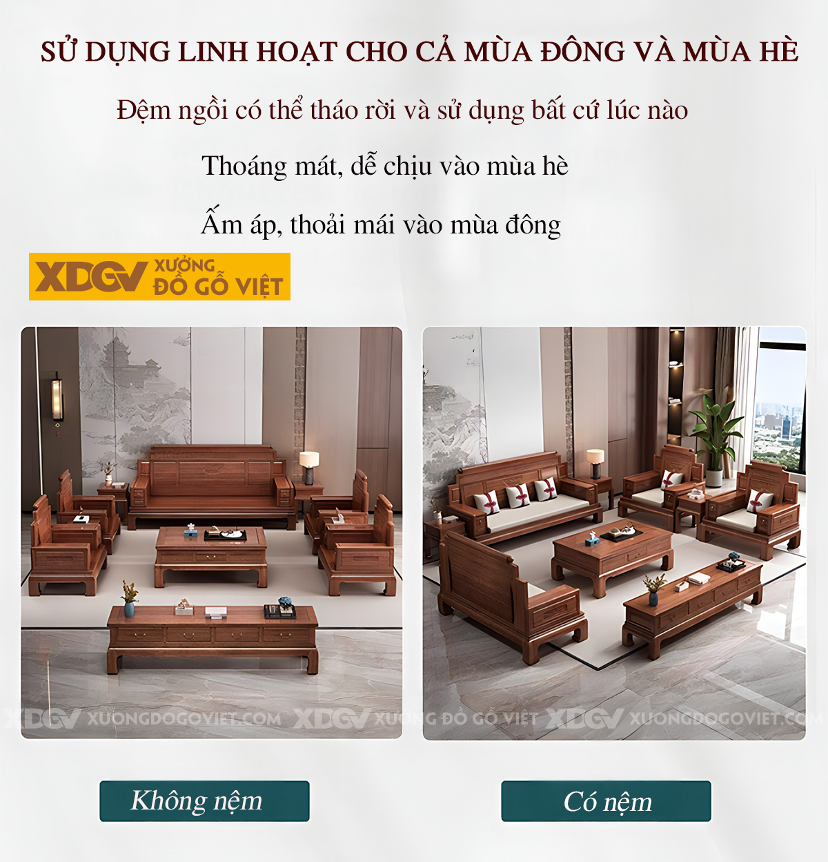 Mẫu Sofa Gỗ Lim Cổ Điển Tay Tựa Ngăn Kéo Chân Móng Ngựa