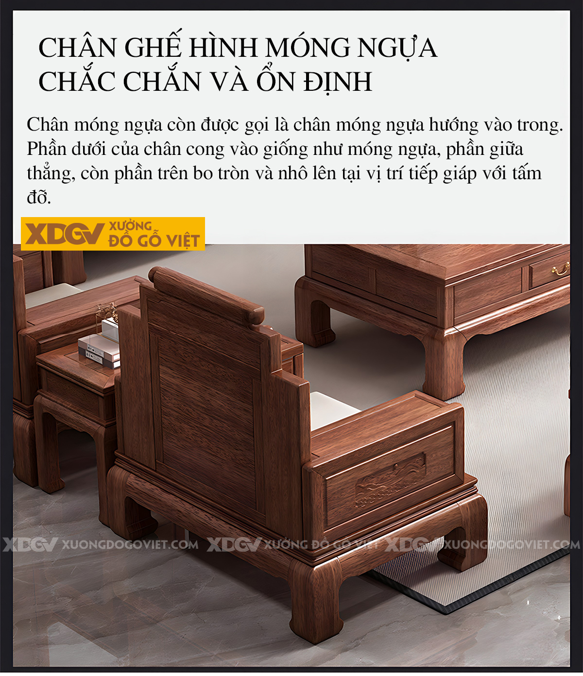 Mẫu Sofa Gỗ Lim Cổ Điển Tay Tựa Ngăn Kéo Chân Móng Ngựa