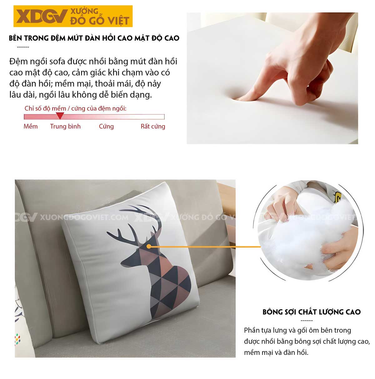 Mẫu Sofa Gỗ Sồi Hiện Đại Tay Bo Góc Tròn Tích Hợp Ngăn Chứa