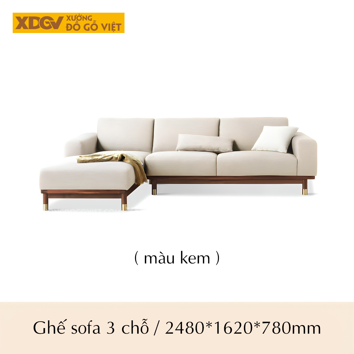 Mẫu Sofa Gỗ Sồi Phòng Khách Bọc Nệm Xám Dày Cao Cấp