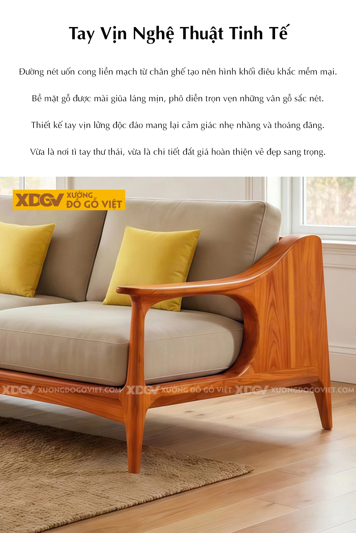 Mẫu Sofa Phòng Khách Gỗ Gõ Đỏ Bắc Âu Tay Lượn Nghệ Thuật