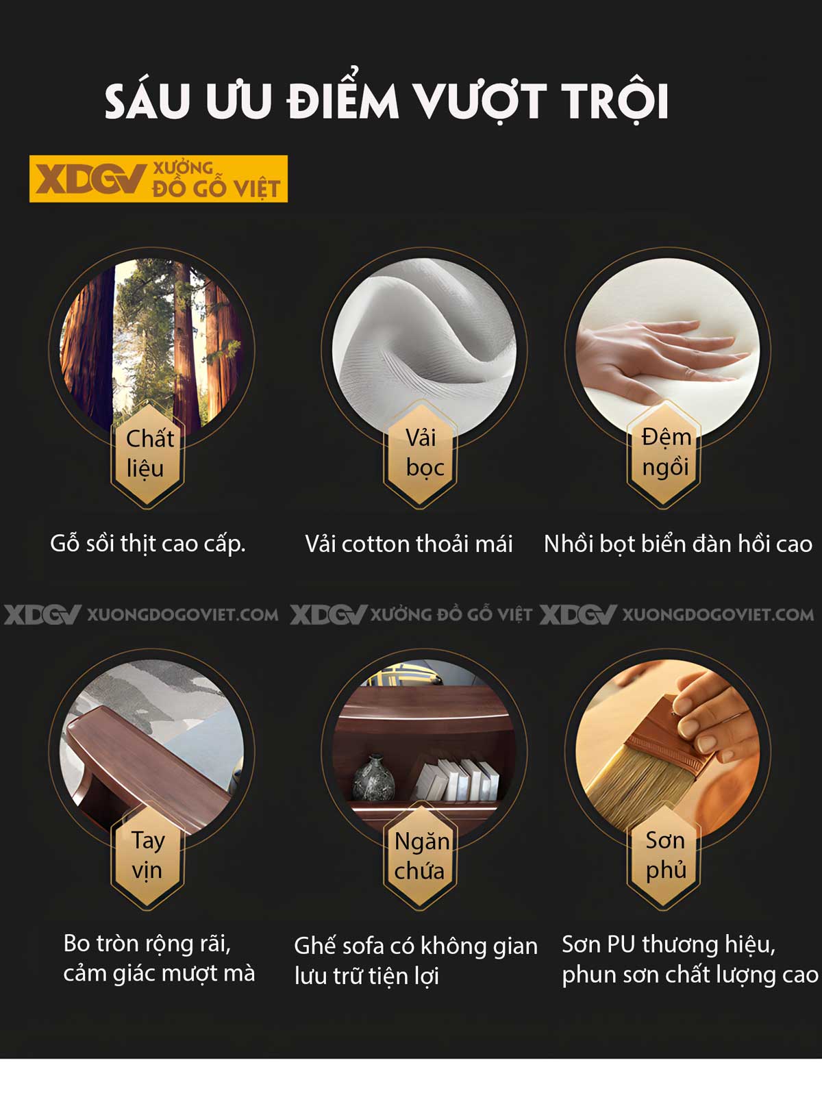 Mẫu Sofa Sồi Thịt Hiện Đại Tay Bề Thế Tích Hợp Hộc Để Đồ